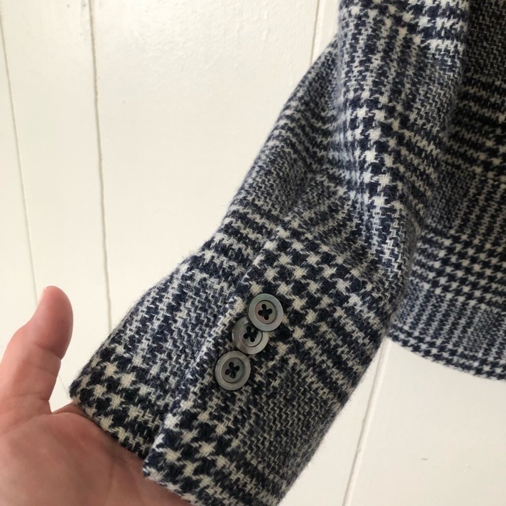 Brooks Brothers Black and White Plaid Wool Blend Blazer - Picture 5 of 7
